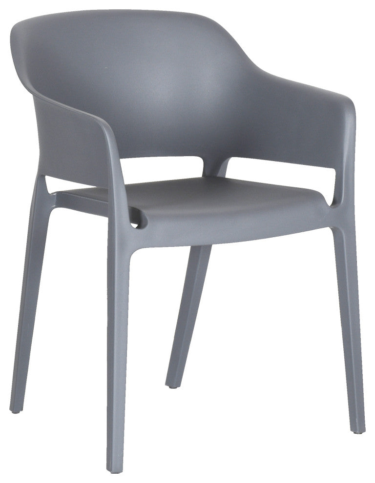 First of A Kind Faro Outdoor Dining Chair Charcoal Gray
