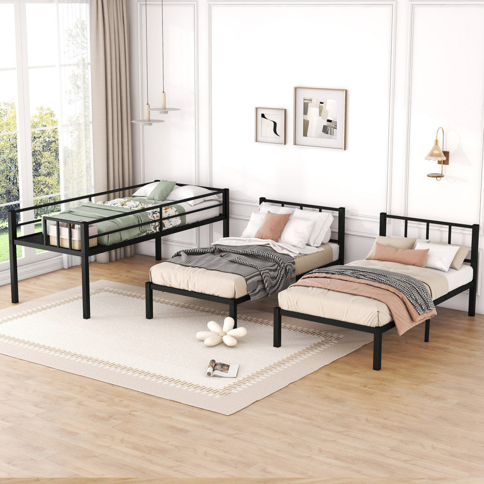 Gewnee Twin over Twin & Twin Bunk Beds for 3