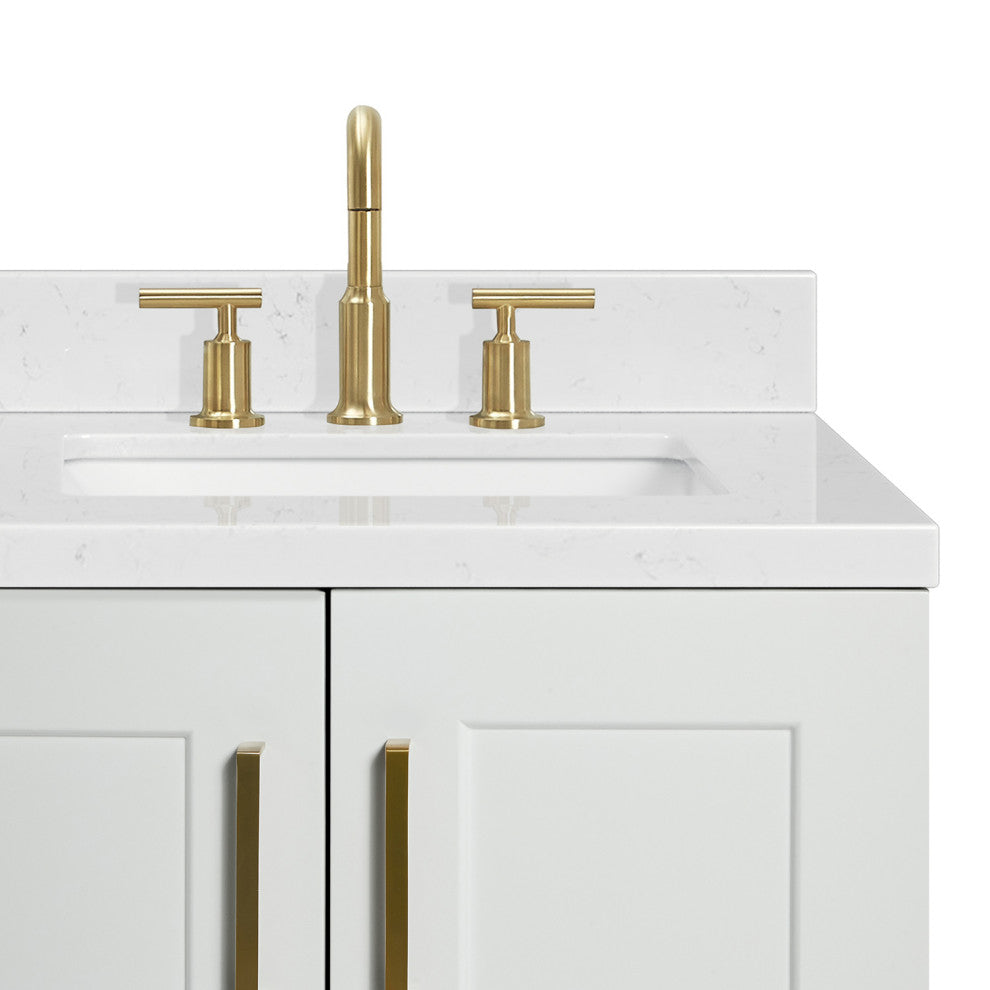 Ariel Taylor 36" Right Offset Single Rectangular Sink Bathroom Vanity