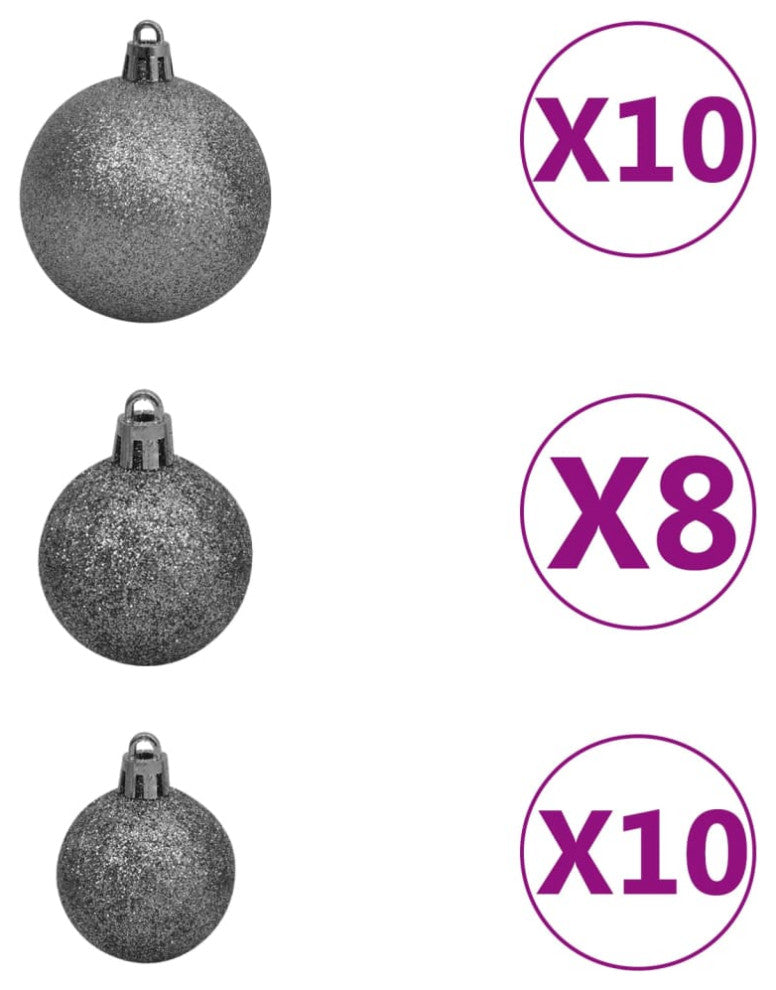 vidaXL Artificial Pre-lit Christmas Tree with Ball Set Xmas Decoration White