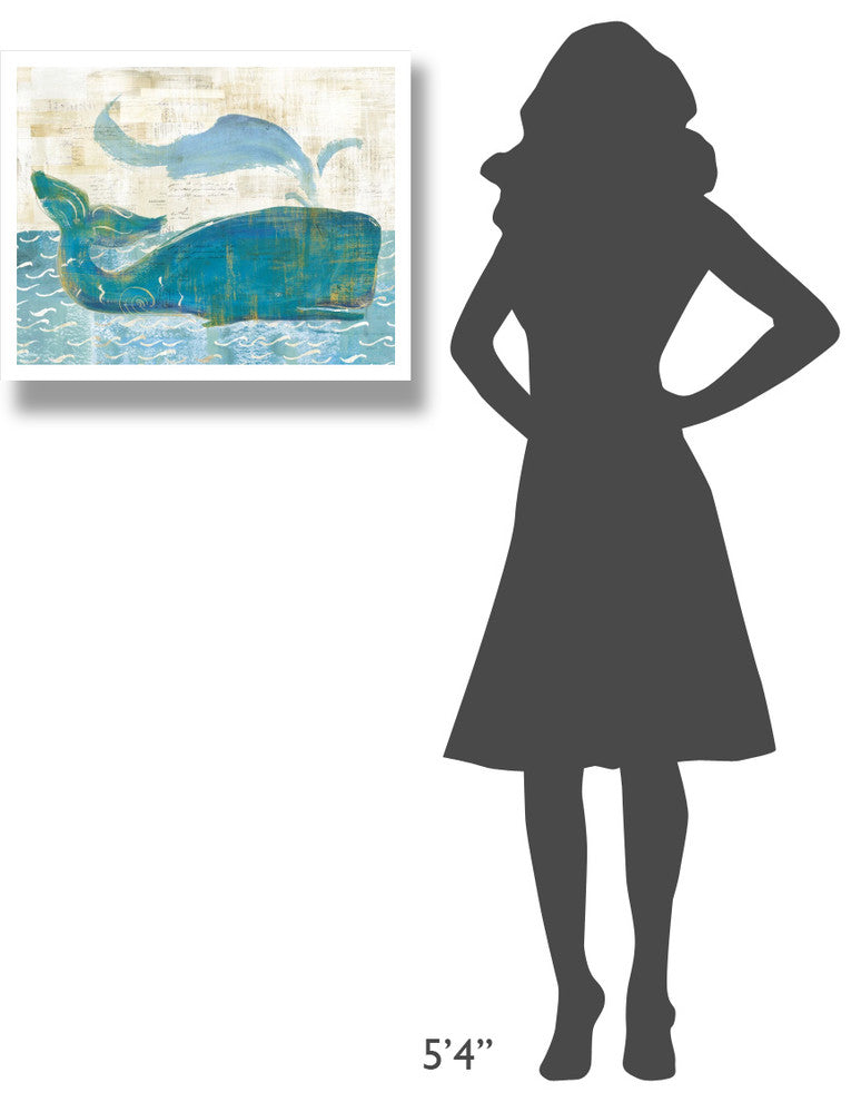 "On the Waves I Whale Spray" Digital Paper Print by Sue Schlabach, 26"x22"