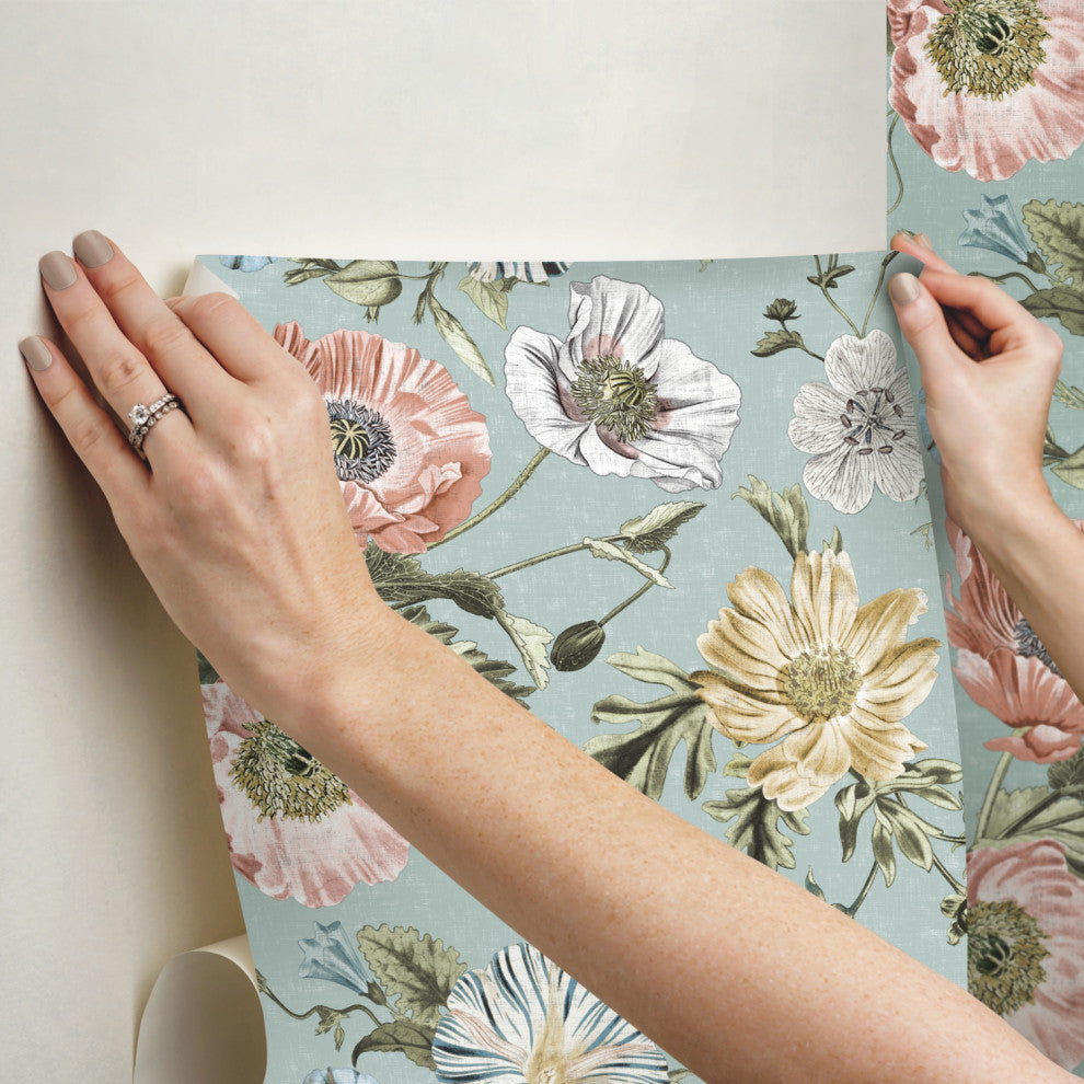 Vintage Poppy Peel and Stick Wallpaper