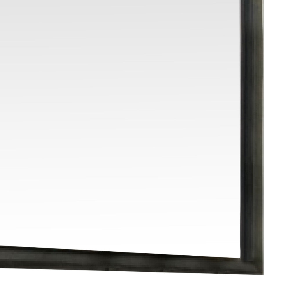 Benzara BM275071 45" Solid Wood Mirror, Portrait Frame, Rectangular, Gray