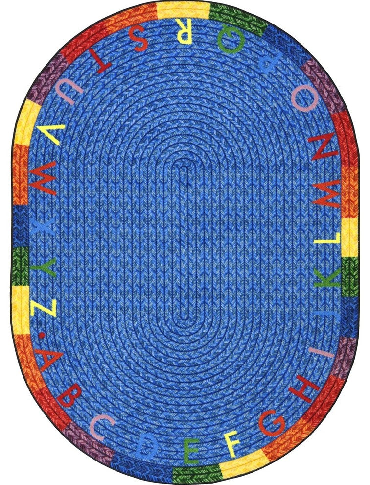 Kid Essentials Rug, Alphabet Braid, 7'8"x10'9" Oval