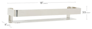 Rectangular Shower Shelf With Rail, Polished