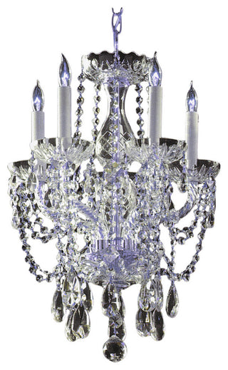 Traditional Crystal 5 Light Crystal Polished Chrome Mini Chandelier