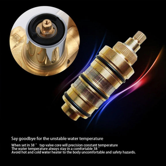 Thermostatic Recessed Ceiling Mount Led Rainfall Shower System, H Brushed Gold