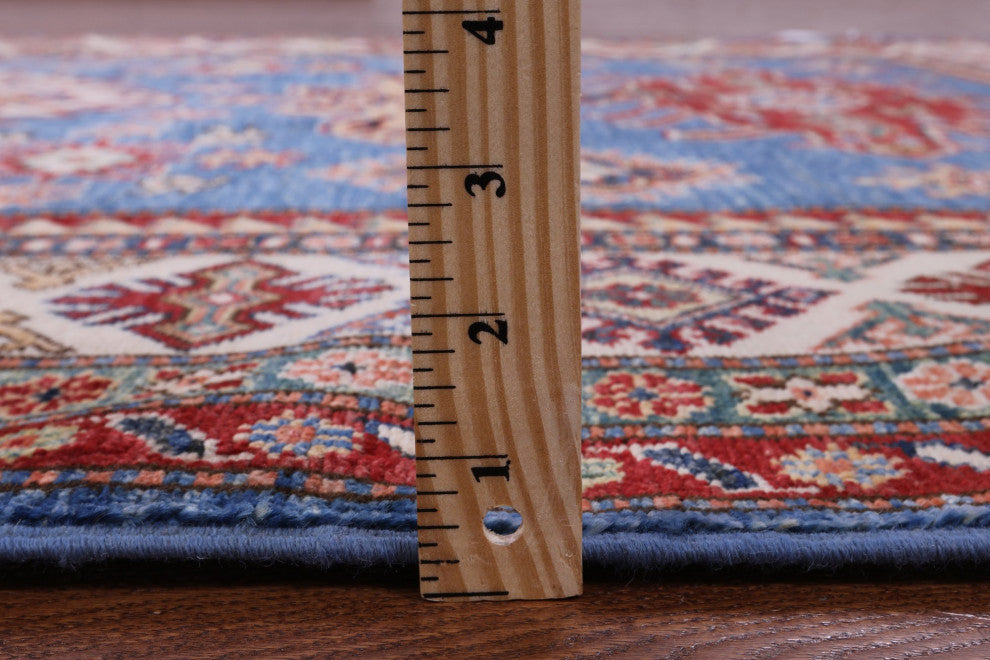 5' 6" X 8' 1" Handmade Super Kazak Geometric Rug Q10918
