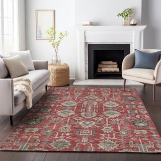 Premium Machine Washable Mayfield AMF697 Red 5' x 7'6" Rug