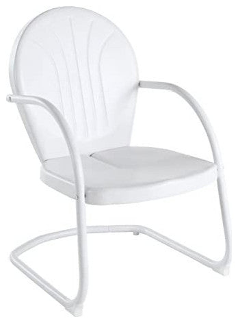 Outdoor 3-Piece Bistro Set with Pedestal Table and UV-Resistant Chairs, White