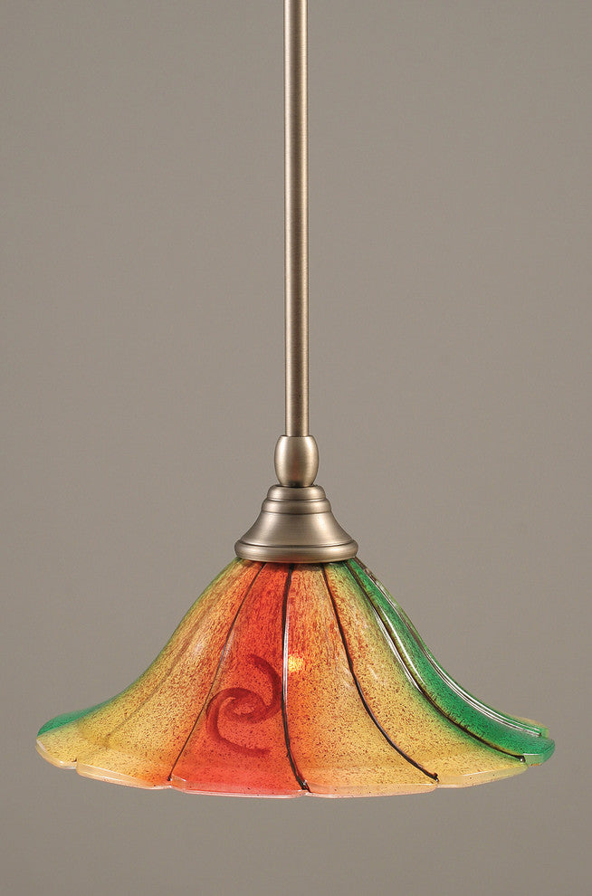 Stem Mini Pendant, 10" Mardi Gras Glass