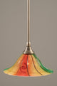 Stem Mini Pendant, 10" Mardi Gras Glass