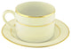 Cream Double Gold Can Cup and Saucer, Set of 6