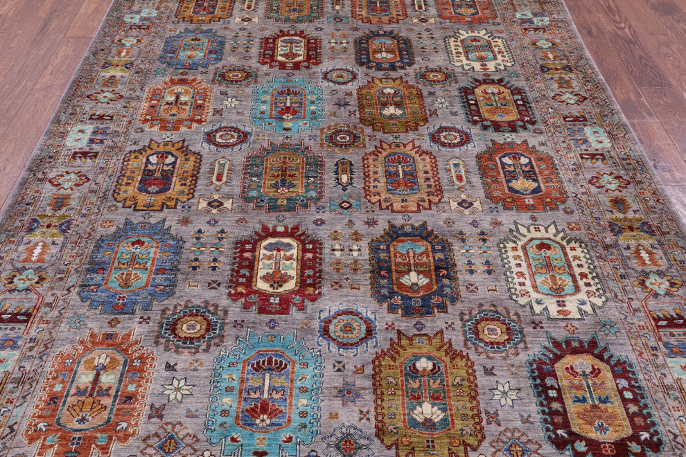 6' 8" X 9' 5" Fine Turkmen Ersari Hand-Knotted Wool Rug - Q12392