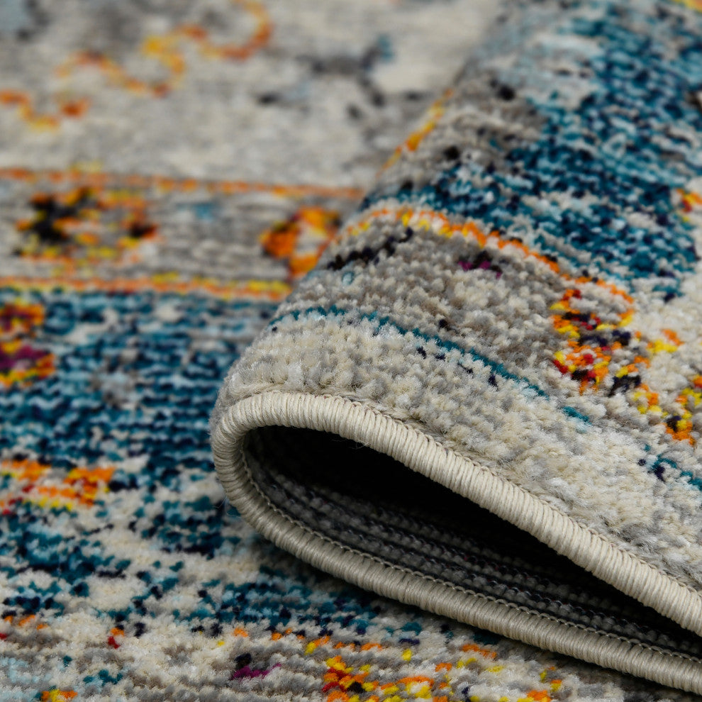 Montana Filomina Area Rug, Blue, 7'10" x 10'10", Bordered