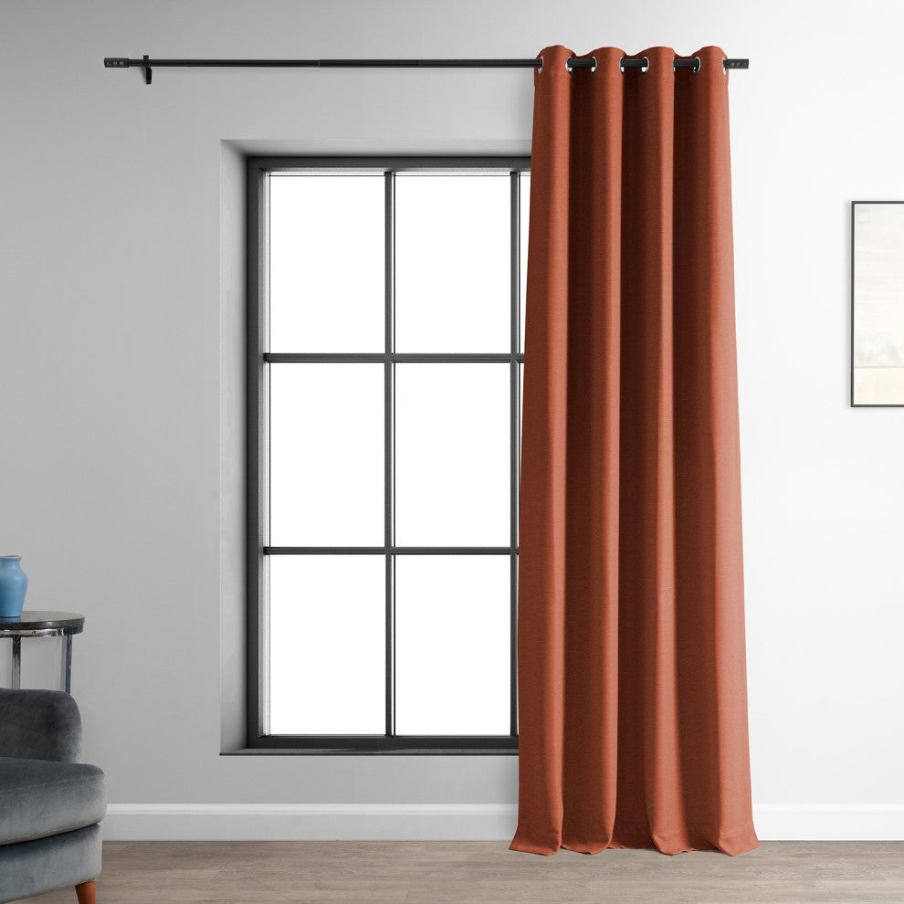 Persimmon Bellino Grommet Blackout Room Darkening Curtain Single Panel, 50"x96"