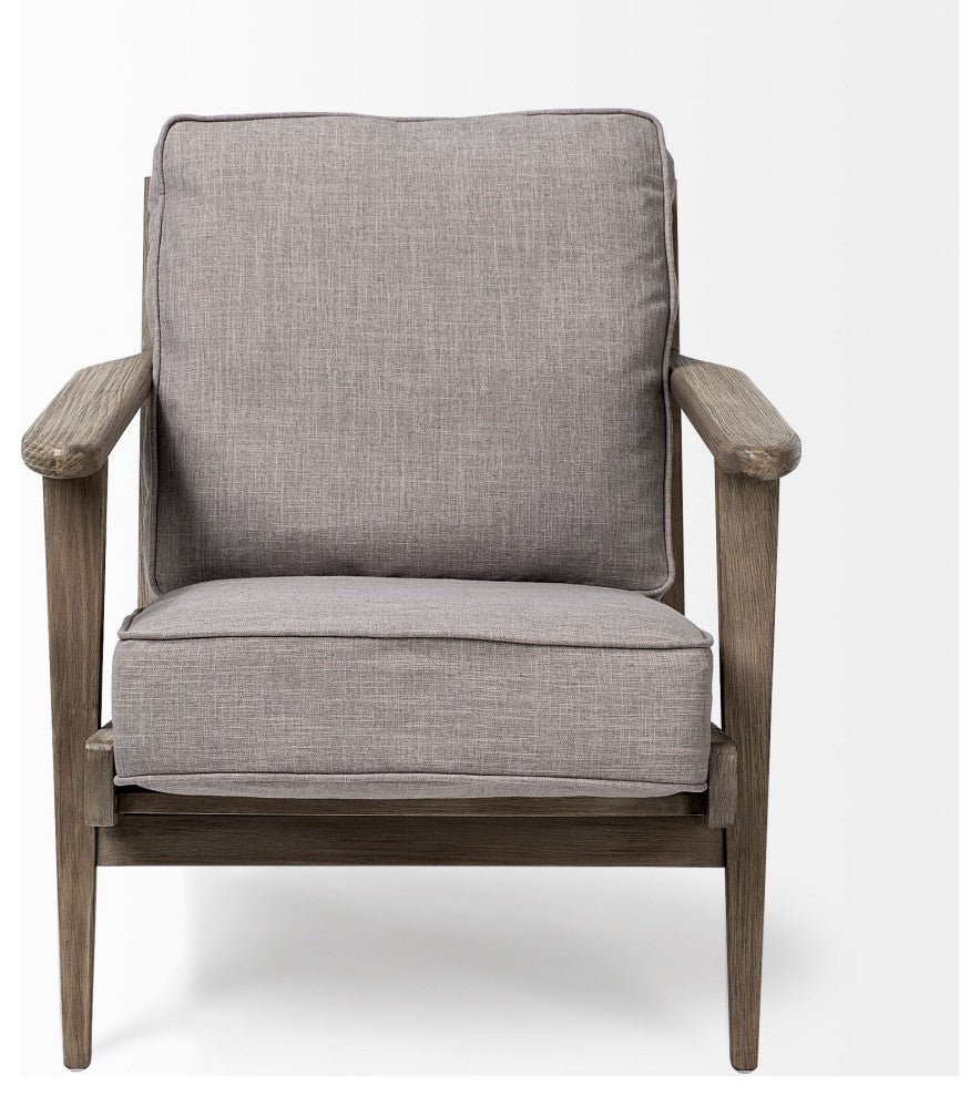 HomeRoots Flint Gray Fabric Accent Chair With Covered Wooden Frame