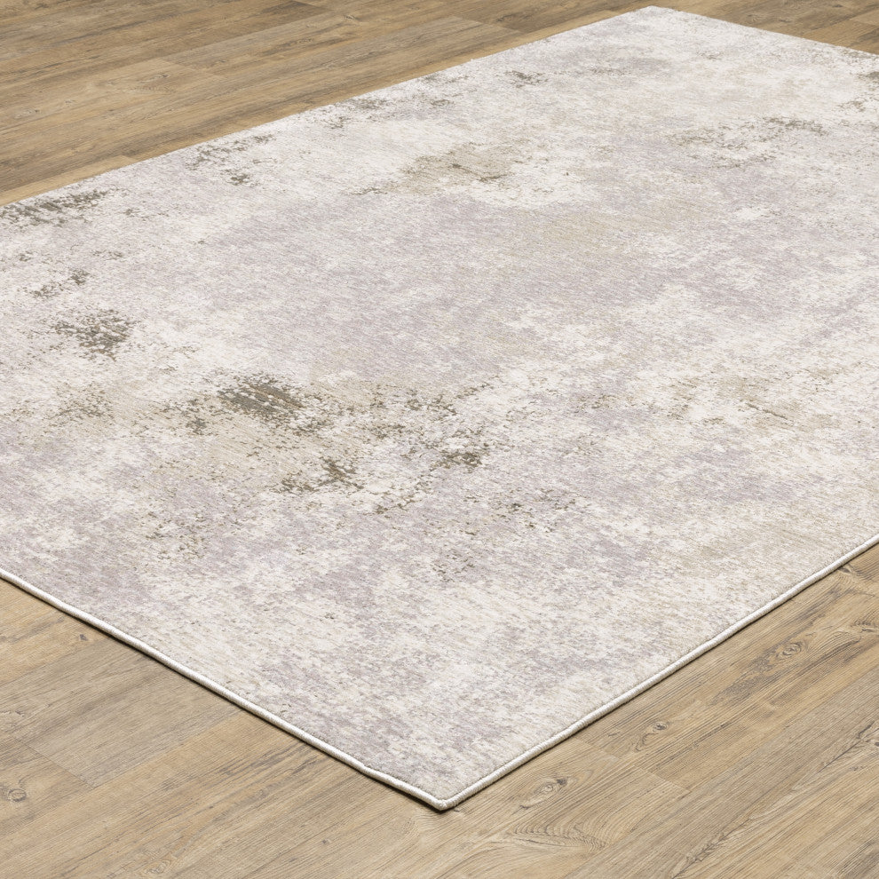 Noble Muted Abstract Ivory/ Beige Indoor Area Rug, Ivory, 7'10"x10'10"