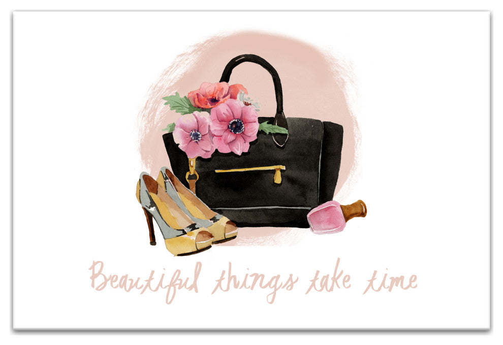 Beautiful Things Take Time 30x20 Canvas Wall Art