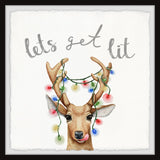 "Light-Up Antlers" Framed Painting Print, 18x18