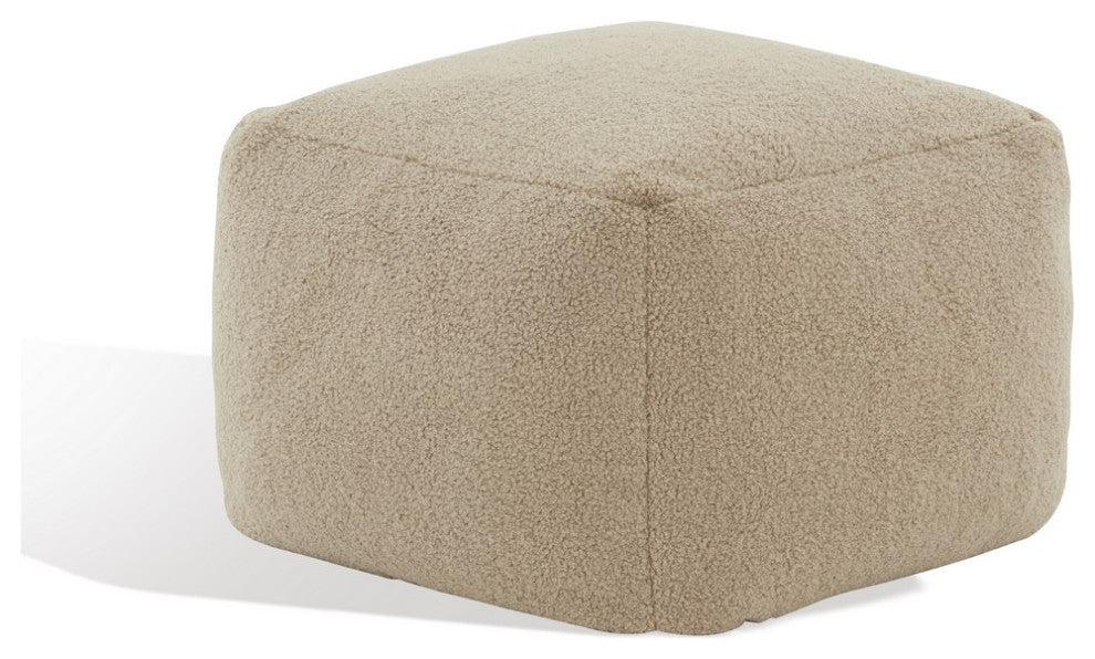Safavieh Couture Samuels Boucle Pouf, Light Brown