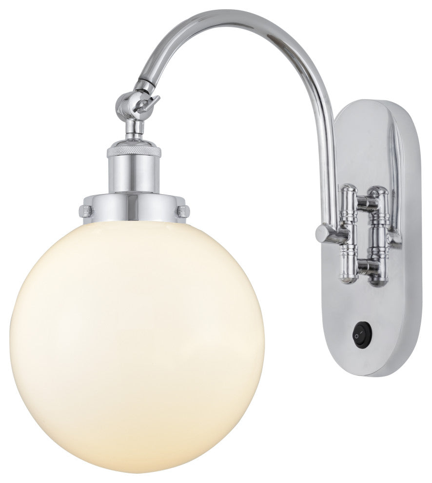 Innovations 918-1W-PC-G201-8 1-Light Sconce, Polished Chrome