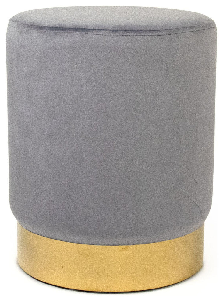 Pale Blue Velvet Stool