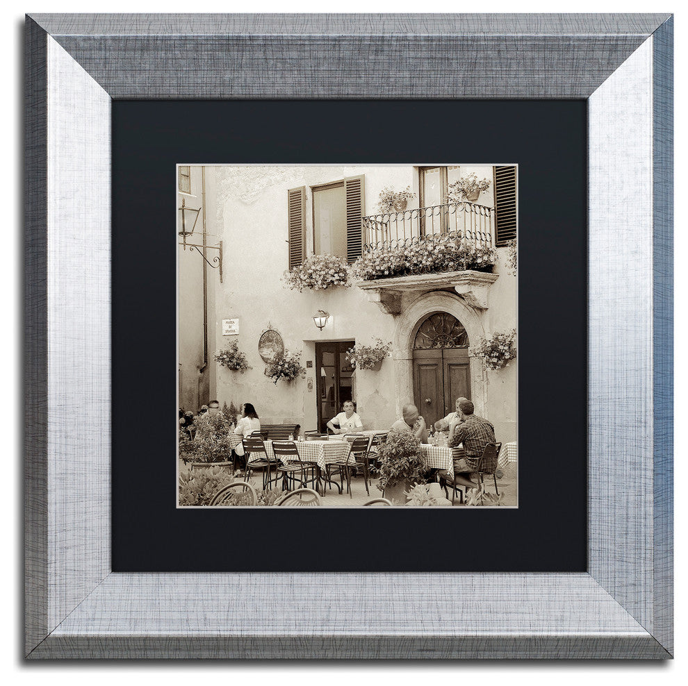 Alan Blaustein 'Tuscany Caffe VI' Art, Silver Frame, Black Mat, 11x11