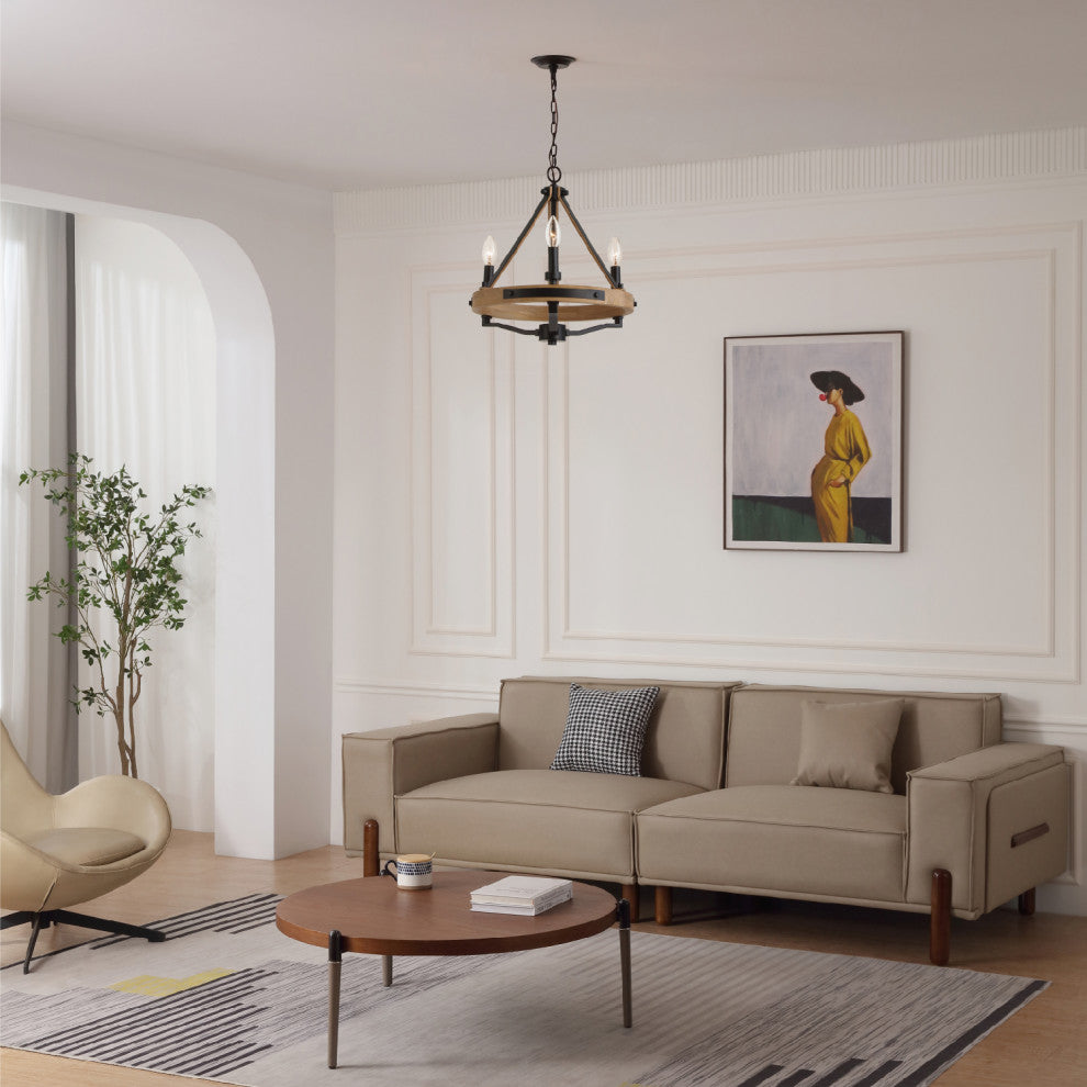 Savannah 3 Light Chandelier Matte Black