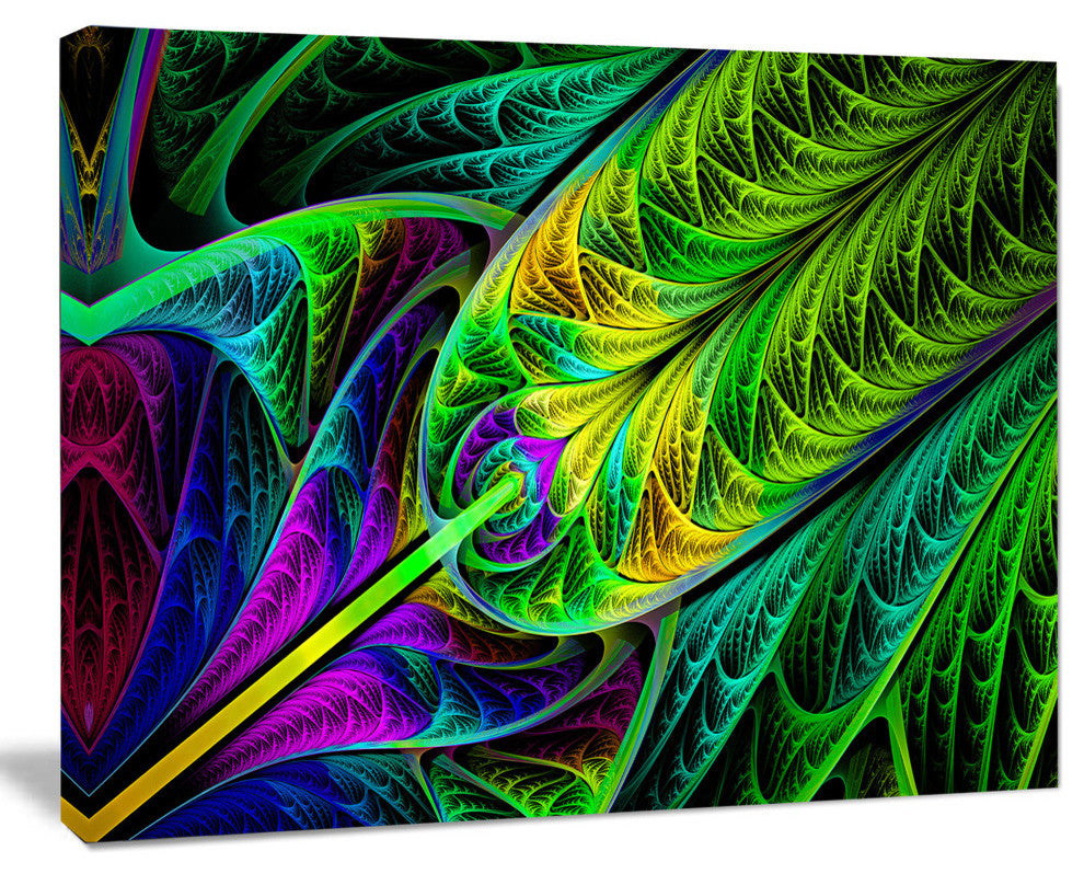 Green Stained Glass Texture, Abstract Wall Art Canvas, 40x30