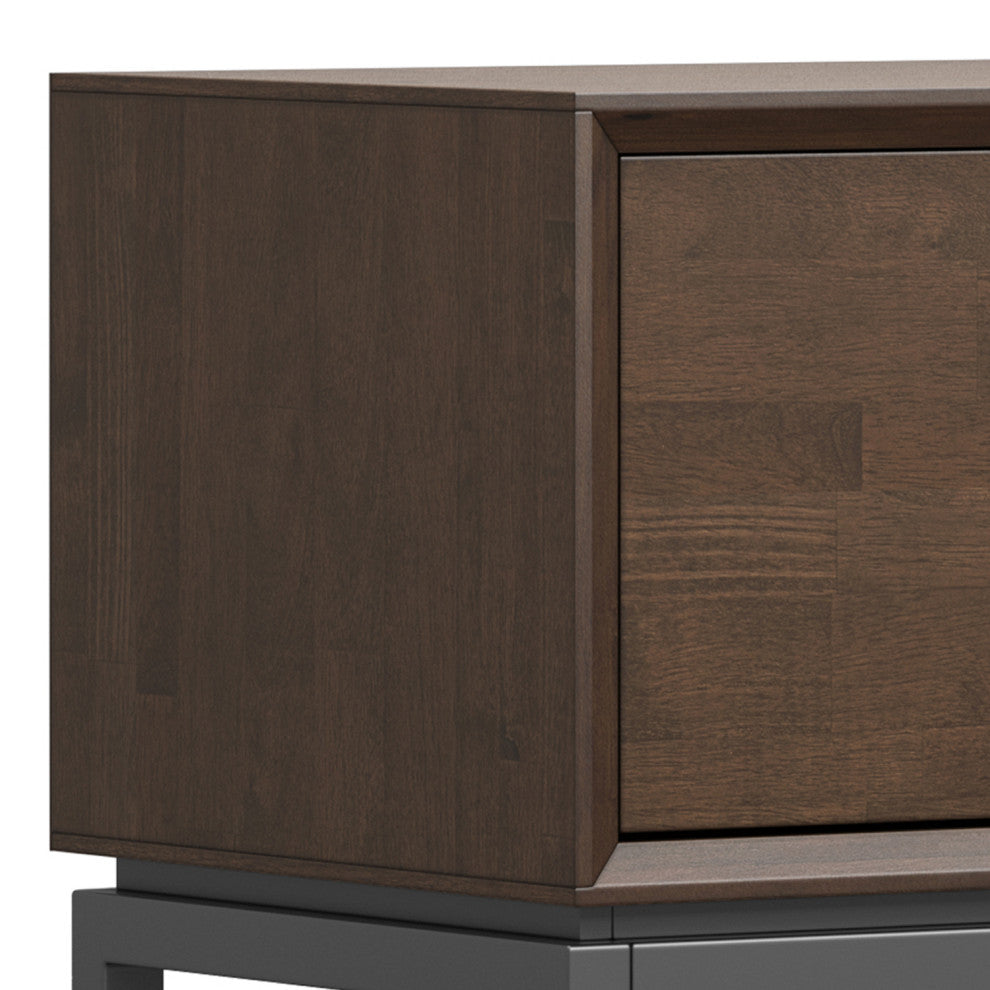 Banting Solid Hardwood 72" Low TV Stand, Walnut Brown