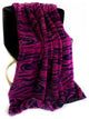 Plutus Fuchsia Black Galaxy Faux Fur Luxury Throw Blanket, Throw 60"W x 96"L