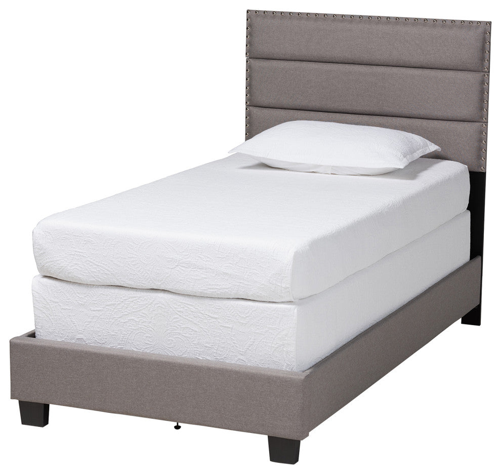 Hockley Gray Fabric Twin Size Bed