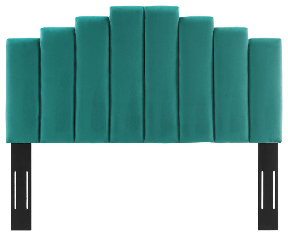 Noelle Performance Velvet Twin Headboard-Teal