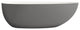 Solid Surface Freestanding Soaking Bathtub, Drain, White/gray