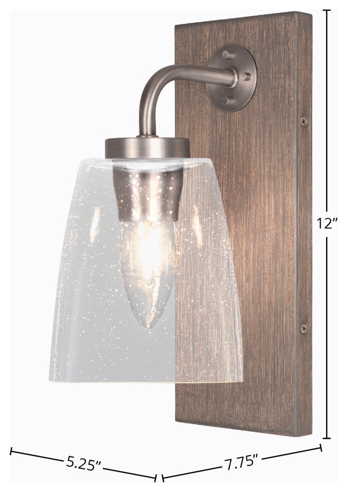 Oxbridge Wall Sconce, Graphite & Painted Distressed Metal, 4.5" Clear Bubble