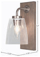 Oxbridge Wall Sconce, Graphite & Painted Distressed Metal, 4.5" Clear Bubble
