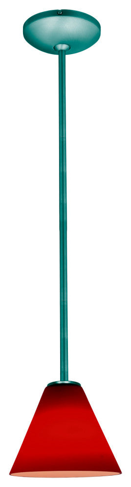 Access Lighting 28004-3R/RED Martini 1 Light LED Pendant - 7"W - Brushed Steel