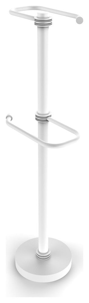 Free Standing Two Roll Toilet Tissue Stand, Matte White