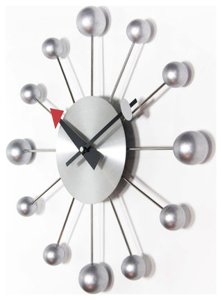 Orb Spoke 15" Mid-Century Modern Wall Clock - Silver