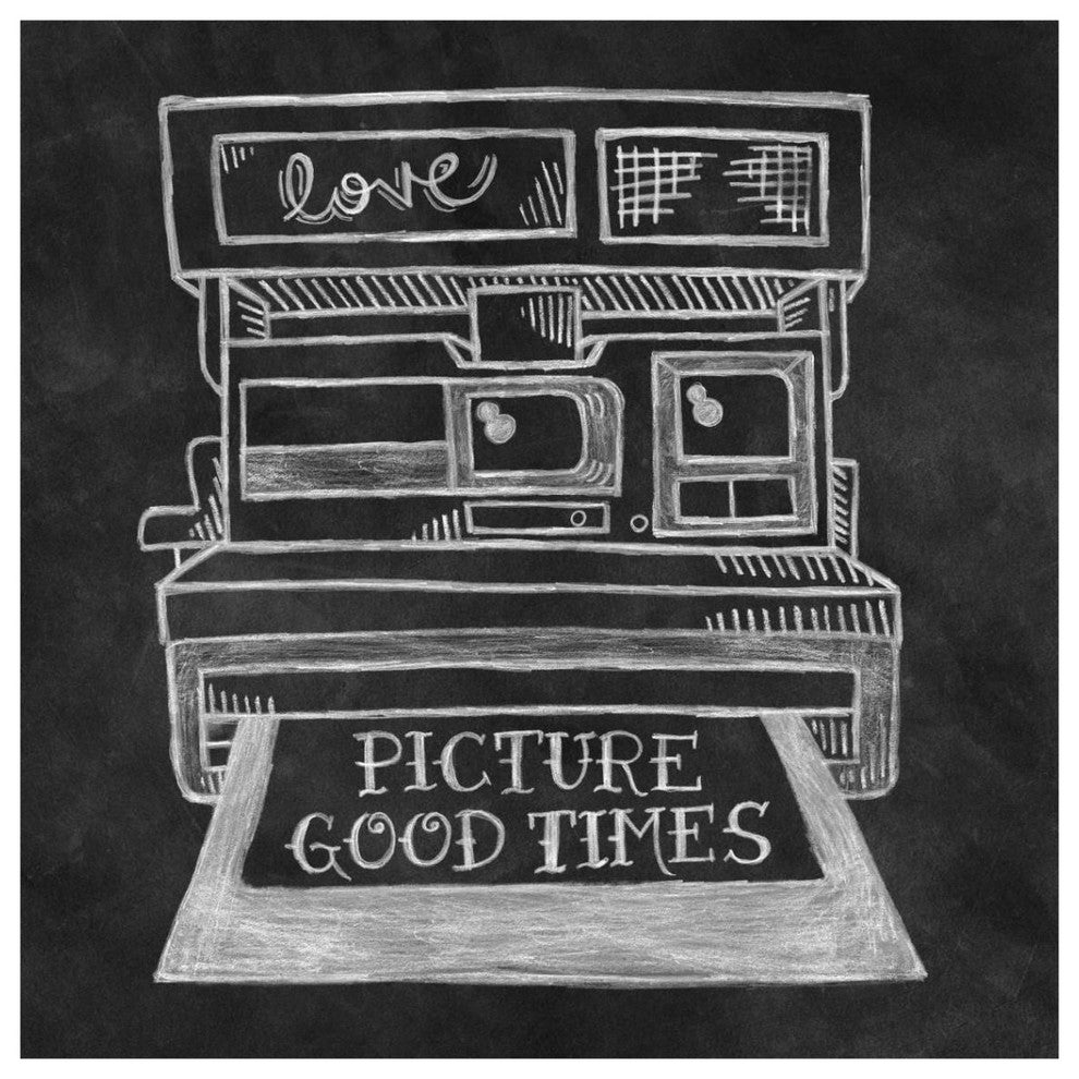 "Retro Polaroid Chalk" Digital Paper Print by Mary Urban, 38"x38"