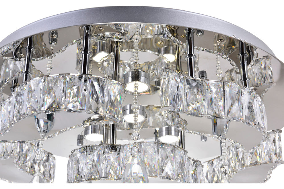 Cascata LED Flush Mount With Chrome Finish