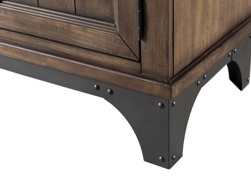 Whiskey River 23" Wide End Table With Drawer and Shelf, Gun Powder Gray