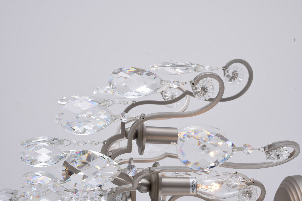 Bethel International BET61PEW 6 Light Chandelier, Pewter
