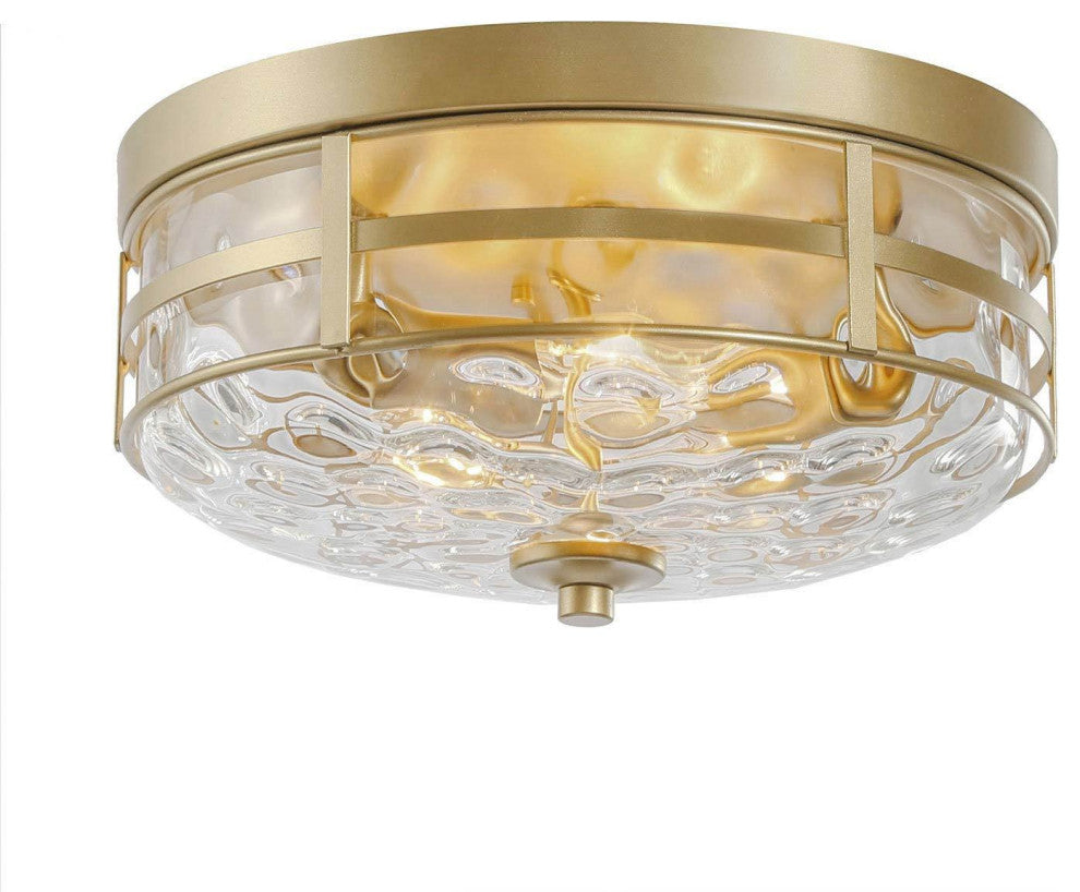 3-Light Flush Mount Ceiling Light, Gold