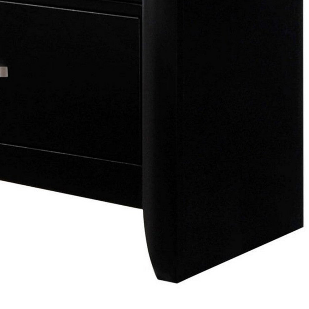 Benzara BM241247 Dresser, 6 Storage Drawers/Curved Pulls, Black