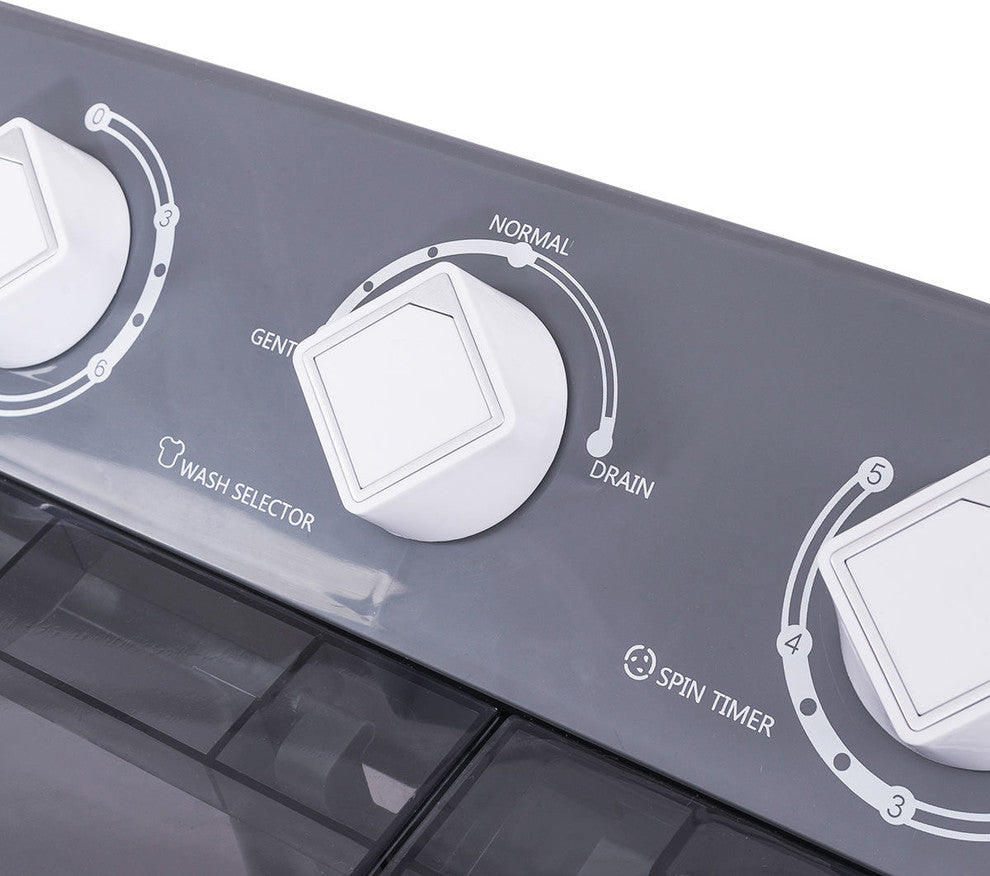 Costway Portable Mini Compact Twin Tub 16Lbs Total Washing Machine Washer