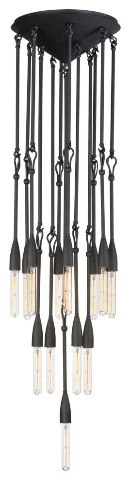 Maxim 27719 Pioneer 13 Light 15"W Multi Light Pendant - Anthracite