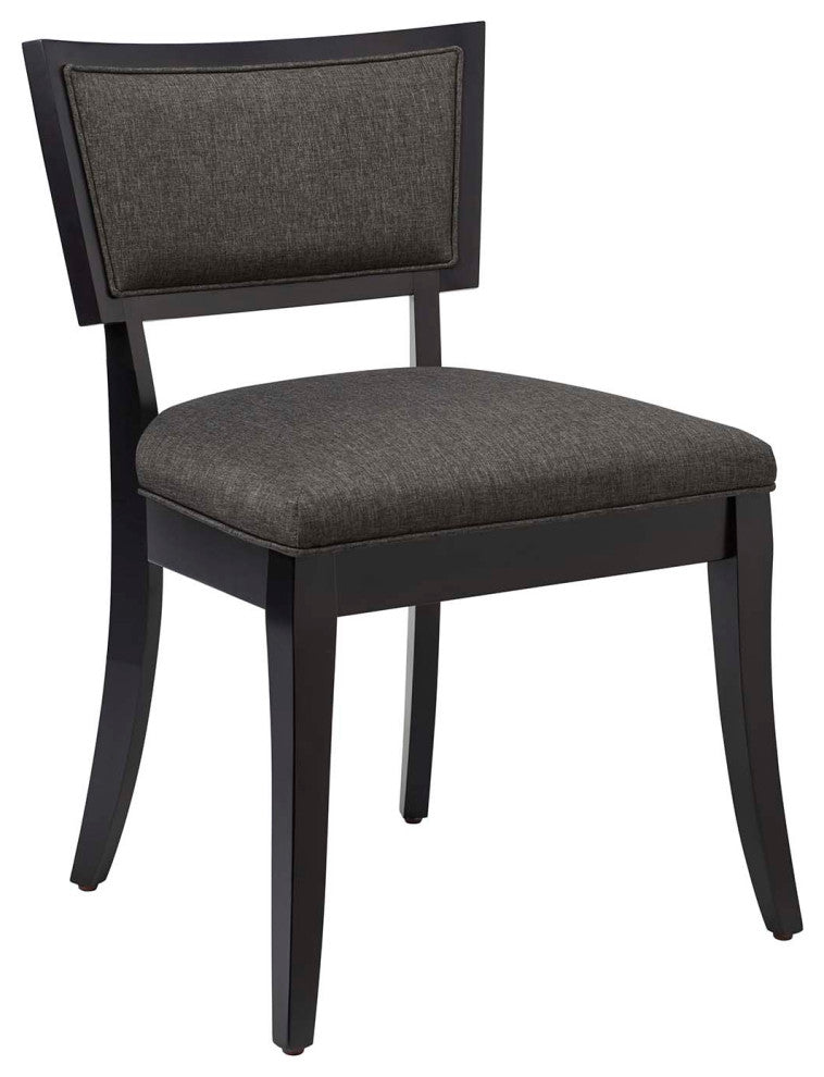 Pristine Upholstered Fabric Dining Chairs, Set of 2, Gray