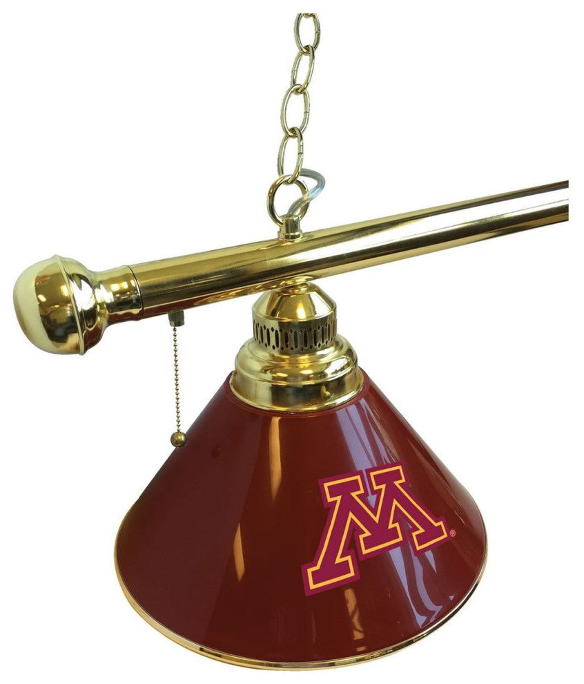 Holland University of Minnesota 3-Shade Billiard Light - Brass Fixture